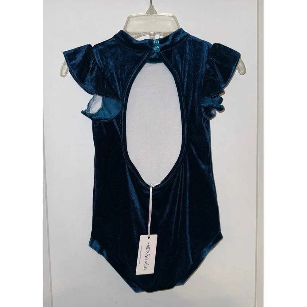 NWT! Evies Studio Dance Leotard‎ Size Child Large Velvet Teal